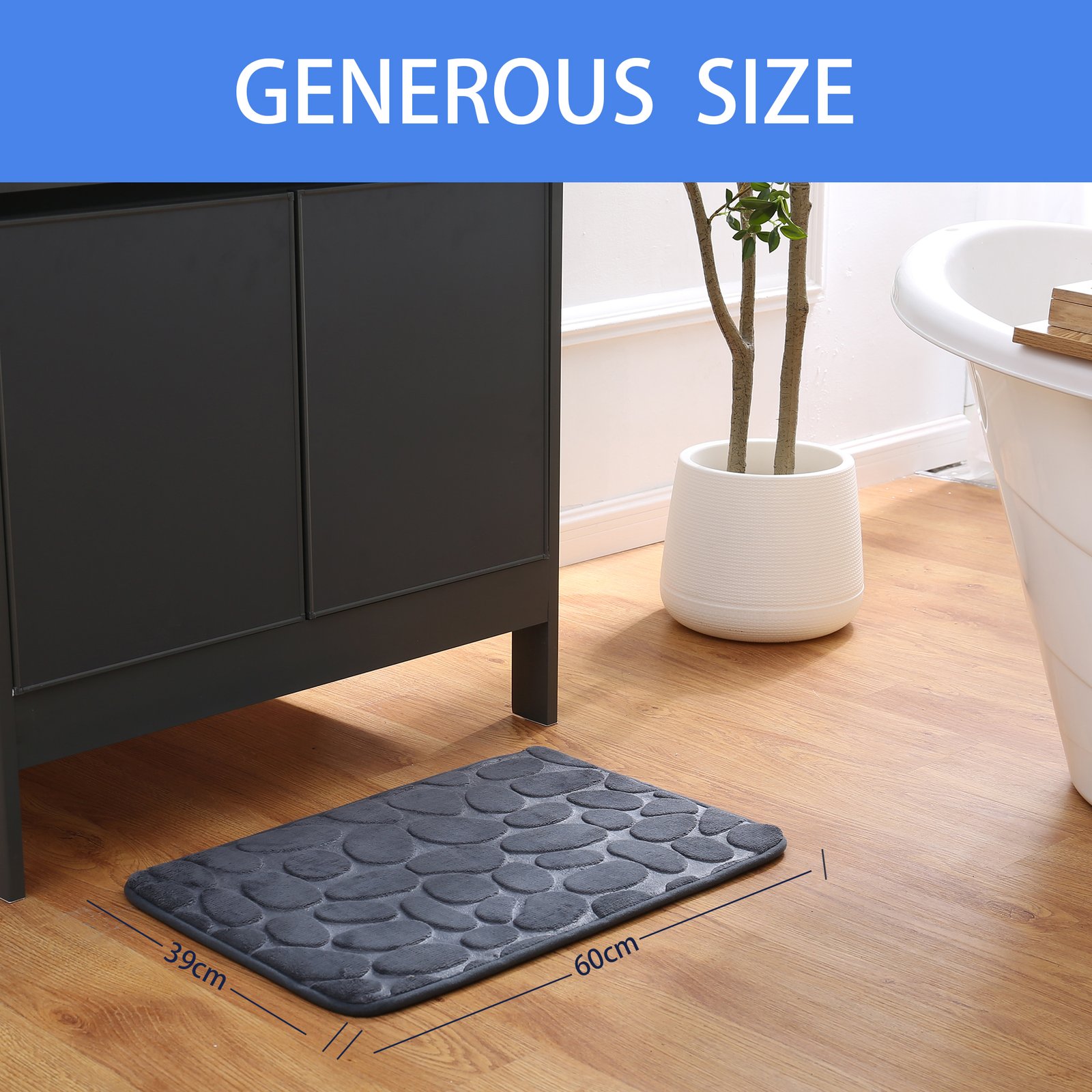 1pc Soft and Comfortable Memory Foam Anti Slip Bath Rug