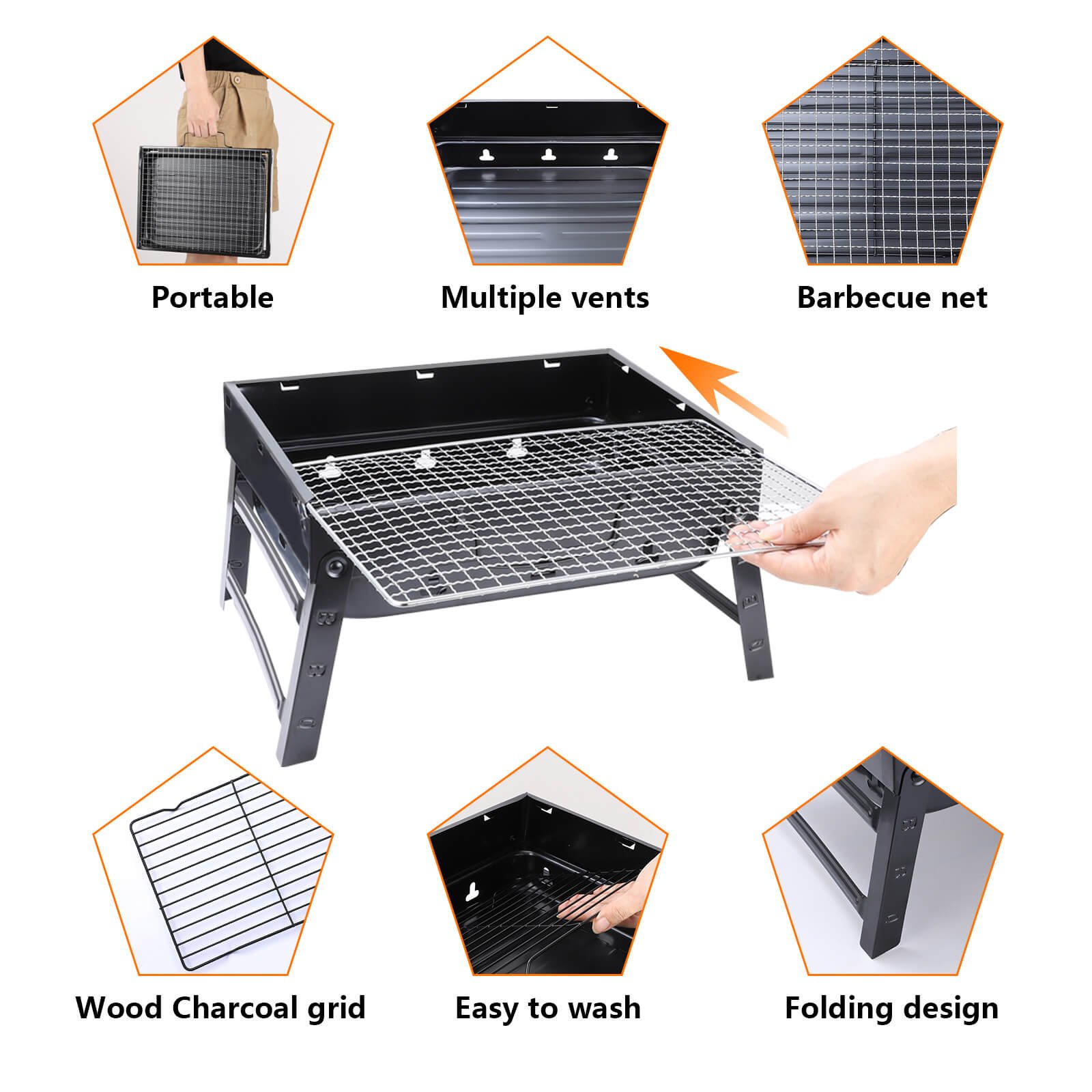 Folding bbq rack