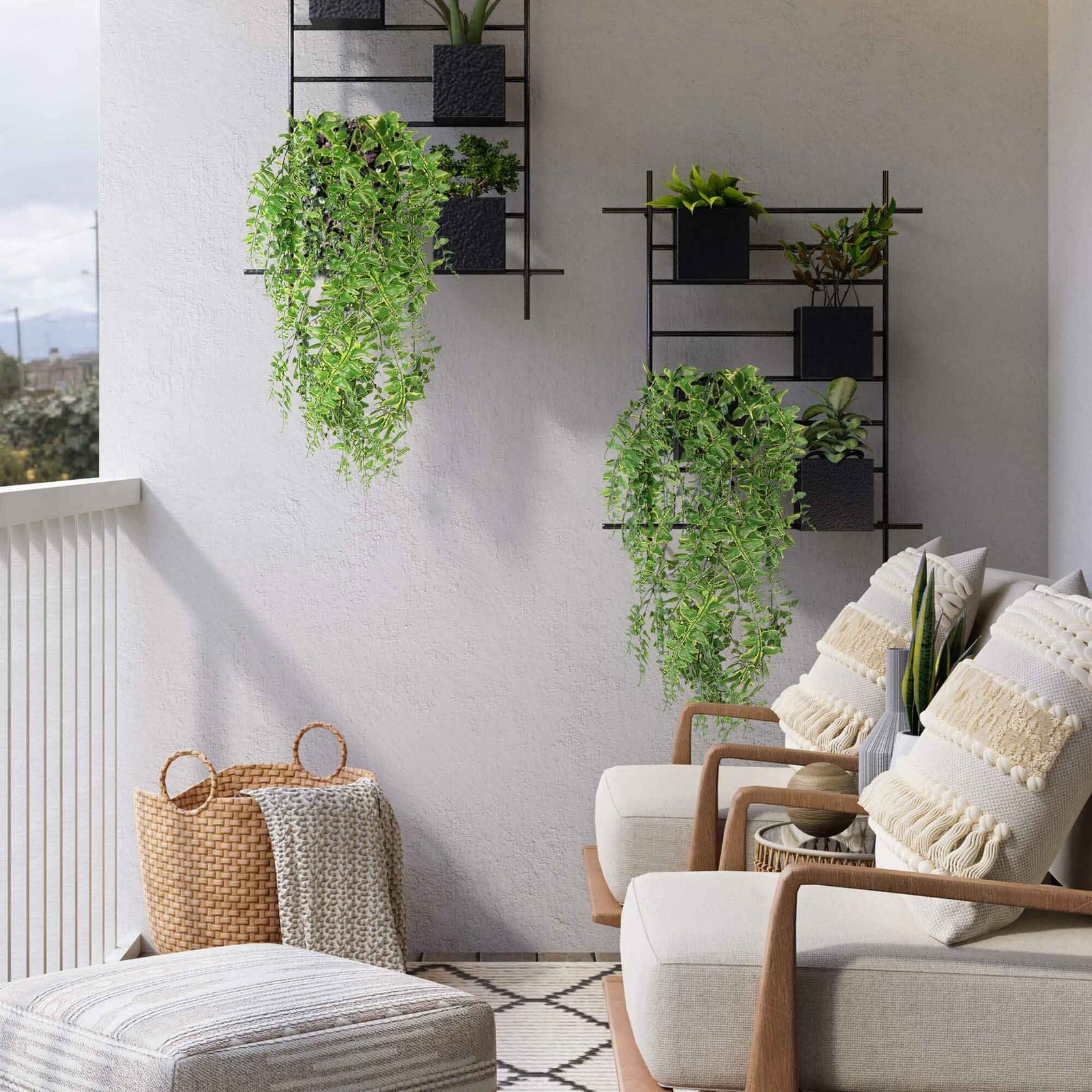 Artificial Plastic Hanging Plants