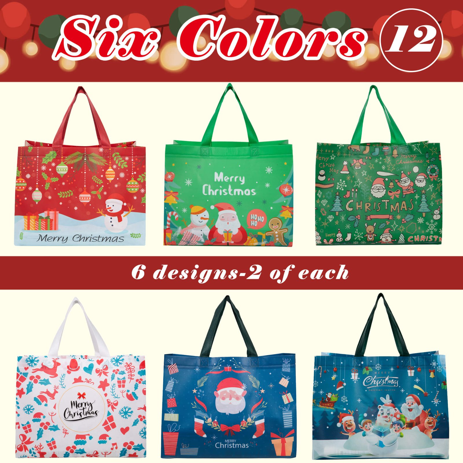 12pk Christmas Gift Bags