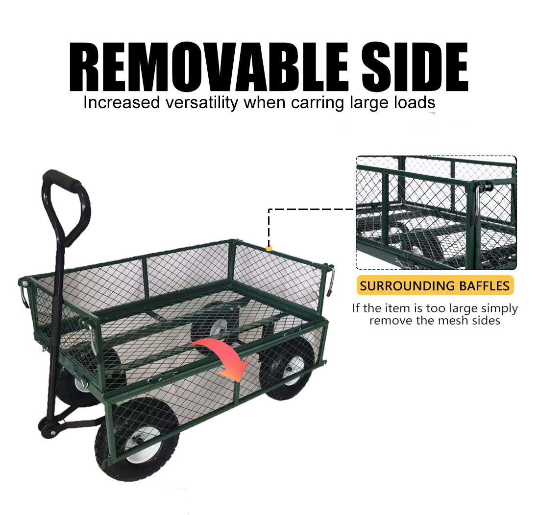 Heavy Duty Garden Trolly with 4 Wheels