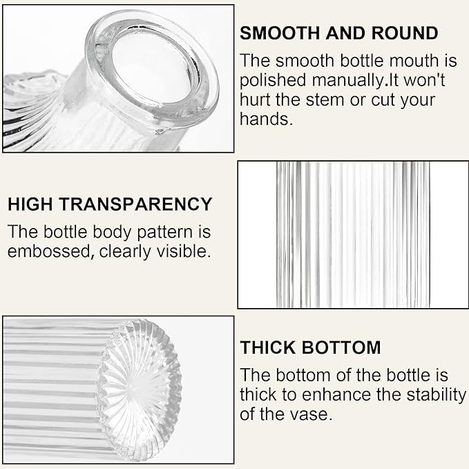 Elegant Vintage Glass Bud Vases – Set of 16