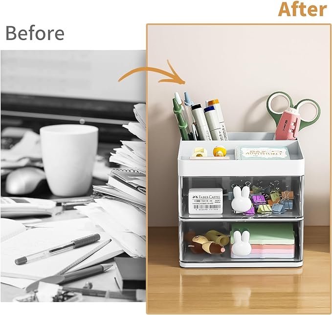 Small Desk Organizer with Drawers