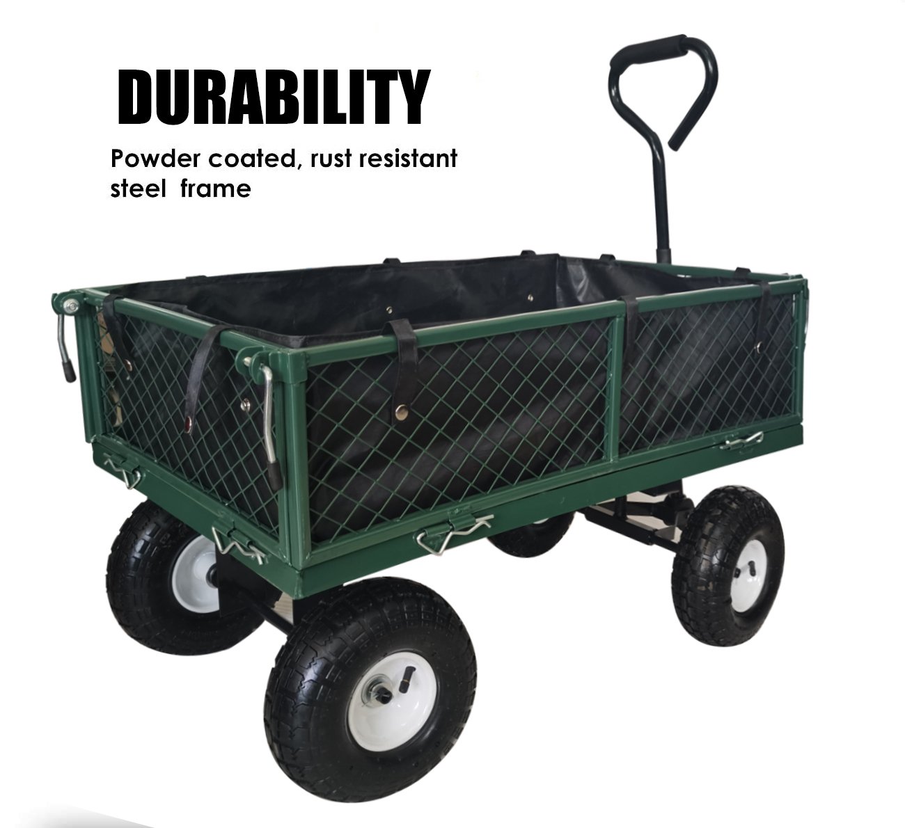 Heavy Duty Garden Trolly with 4 Wheels
