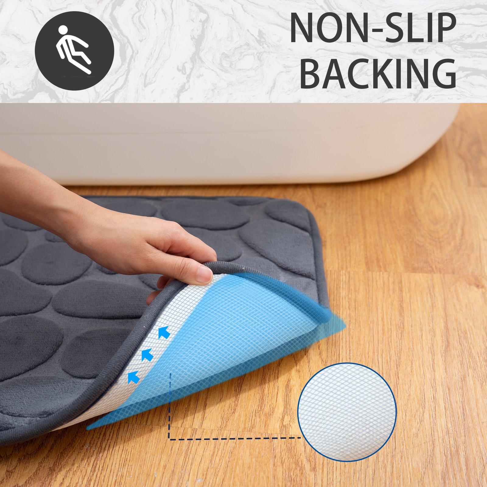 1pc Soft and Comfortable Memory Foam Anti Slip Bath Rug