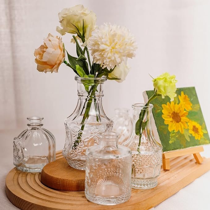Elegant Vintage Glass Bud Vases – Set of 16