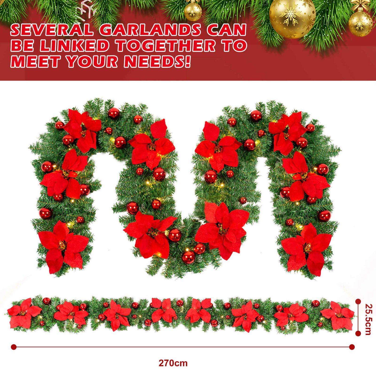 9FT Christmas Garland