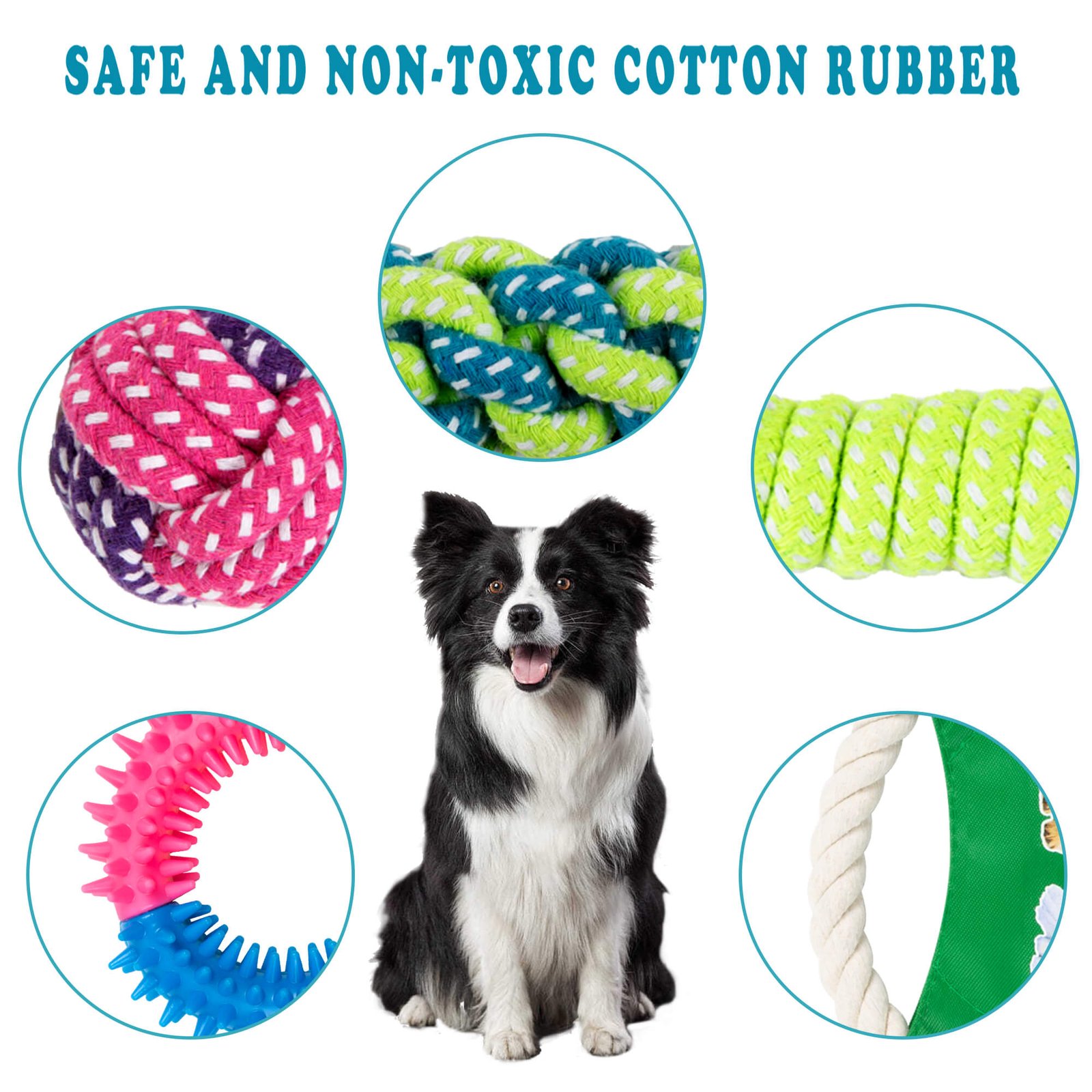 Pet dog cotton ball rope