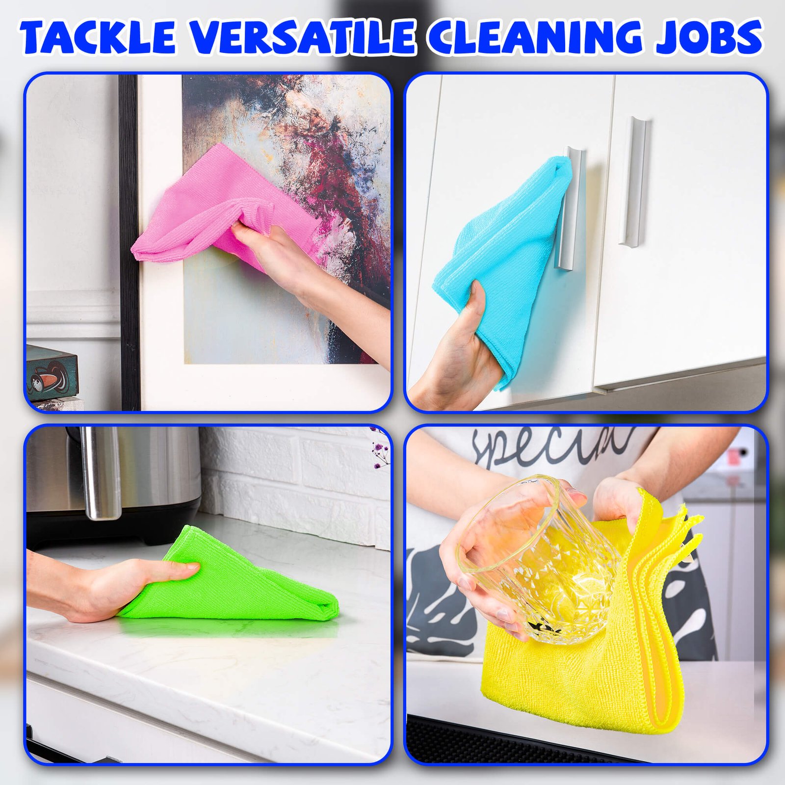 Pack of 12 Microfiber Cleaning Cloth