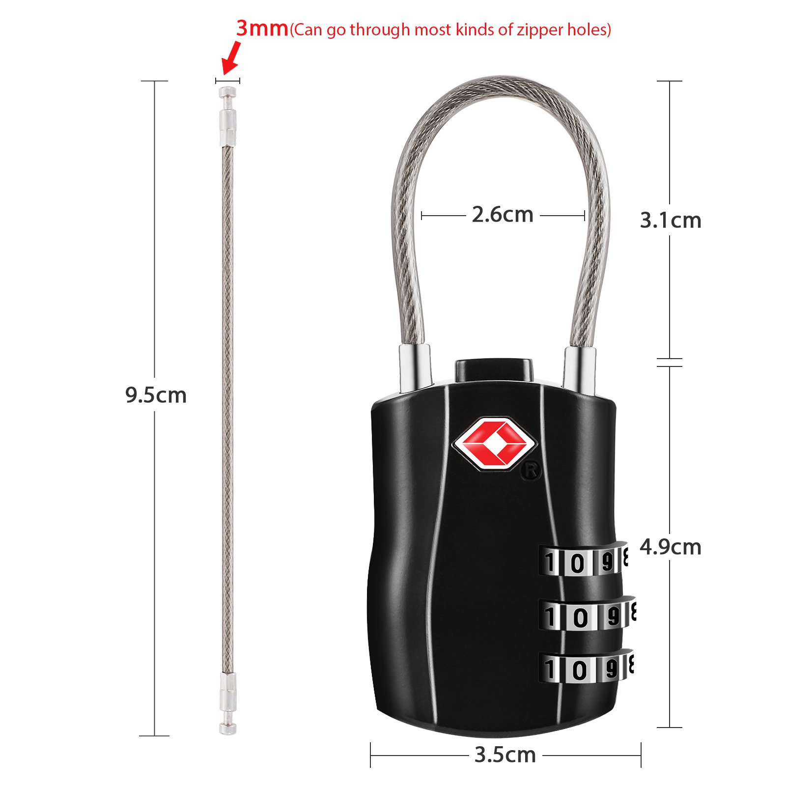2 Pack Luggage Locks