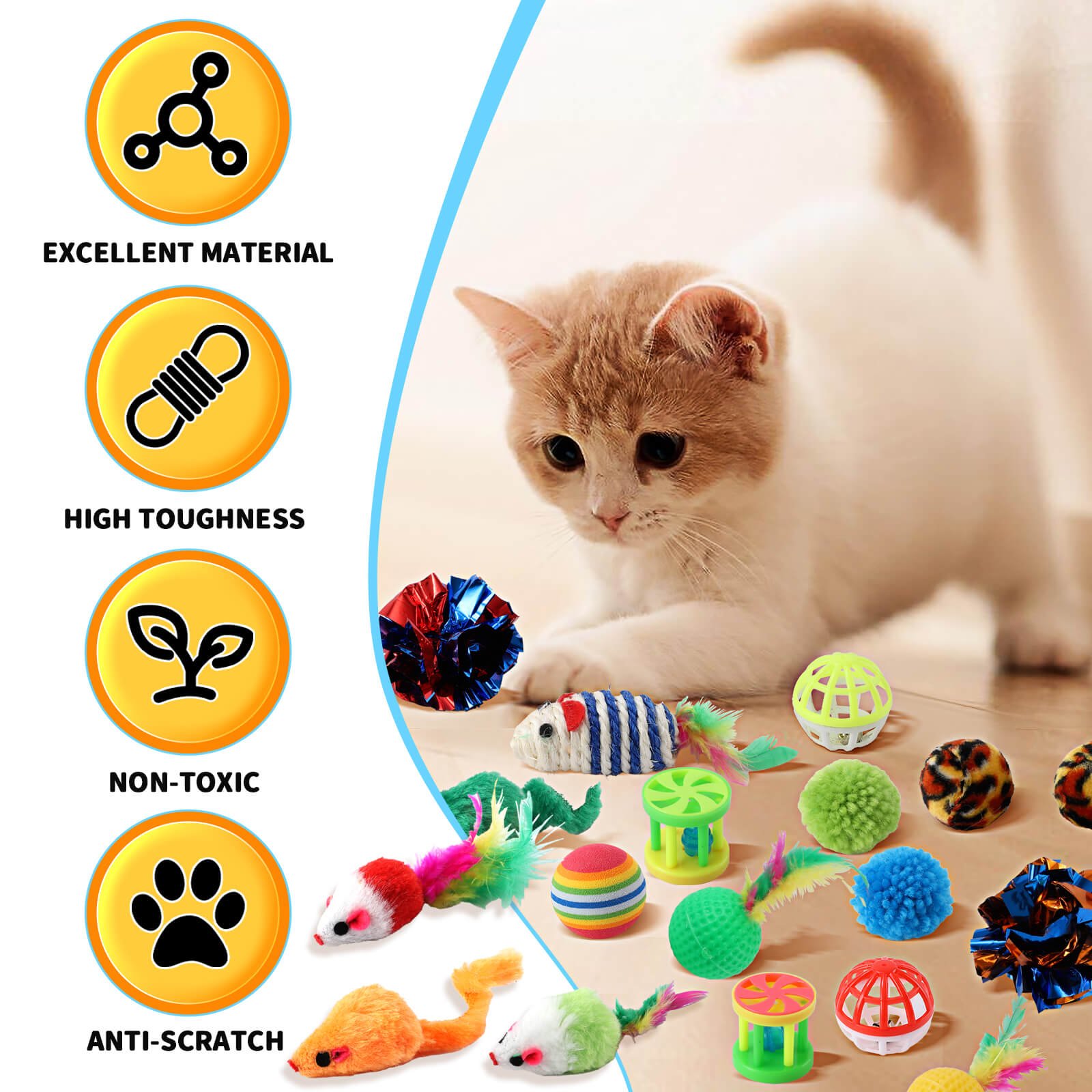 21 Pcs Cat Toys for Indoor