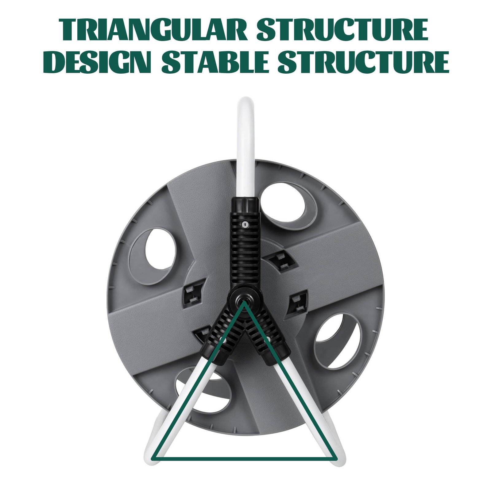 HOSE REEL REVOLVING AXLE PREVENTS HOSE FROM TWISTING