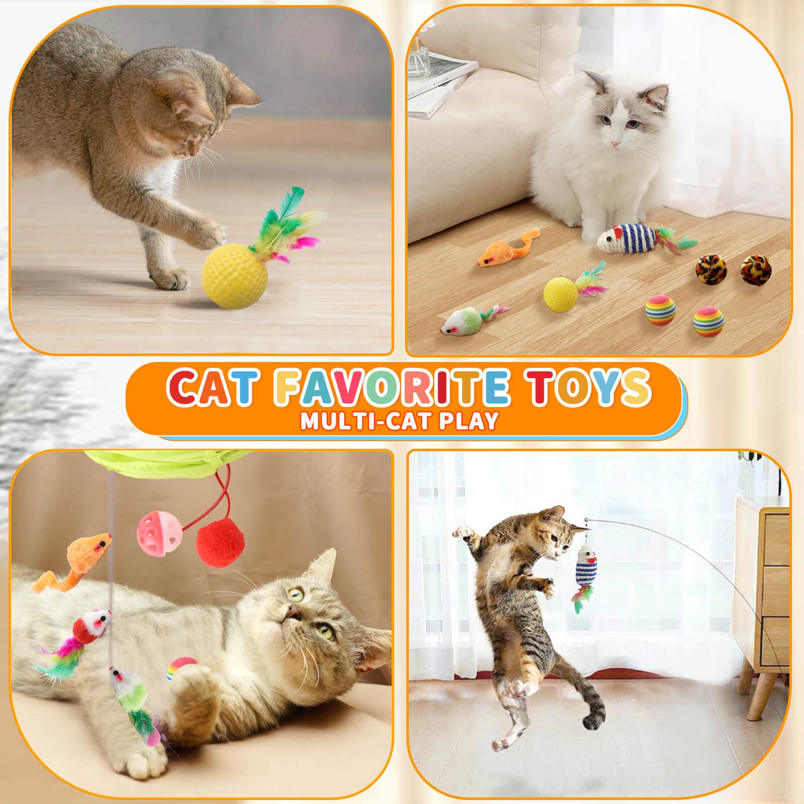 21 Pcs Cat Toys for Indoor