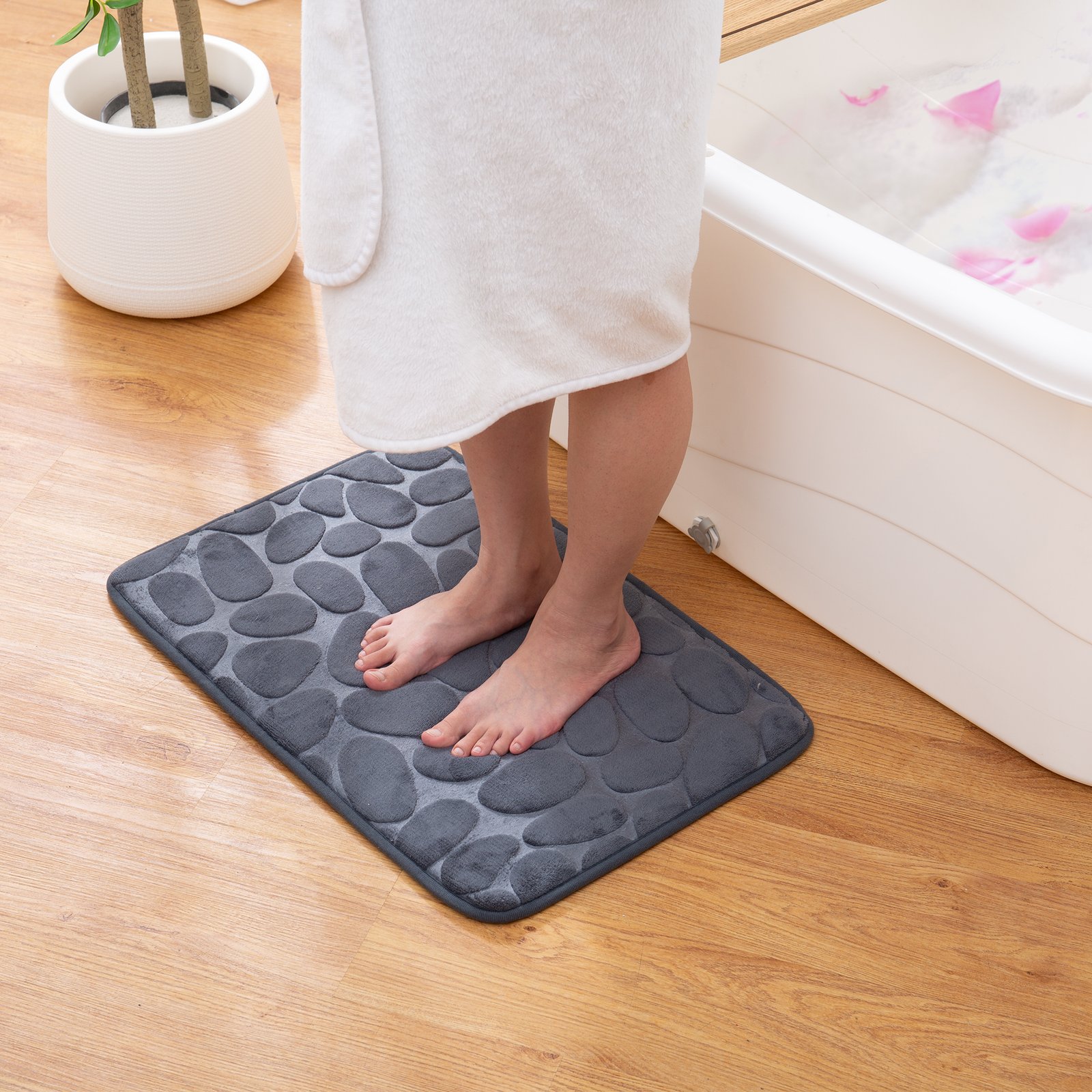 1pc Soft and Comfortable Memory Foam Anti Slip Bath Rug