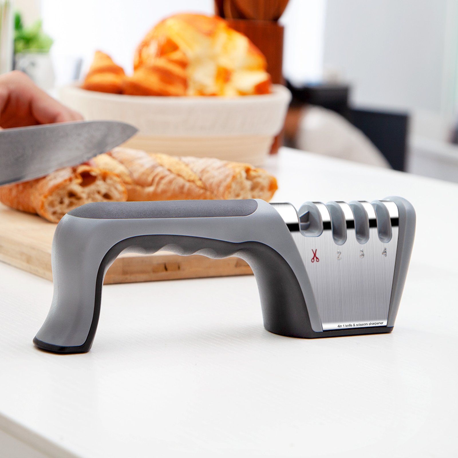 4 In1 Knife & Scissors Sharpener with Gloves