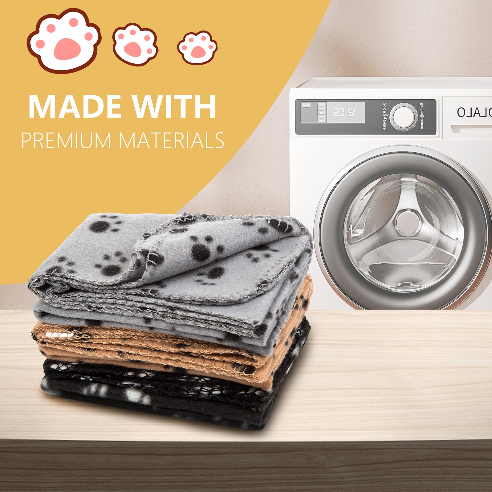 Pack of 3 Large Soft Fleece Pet Blanket