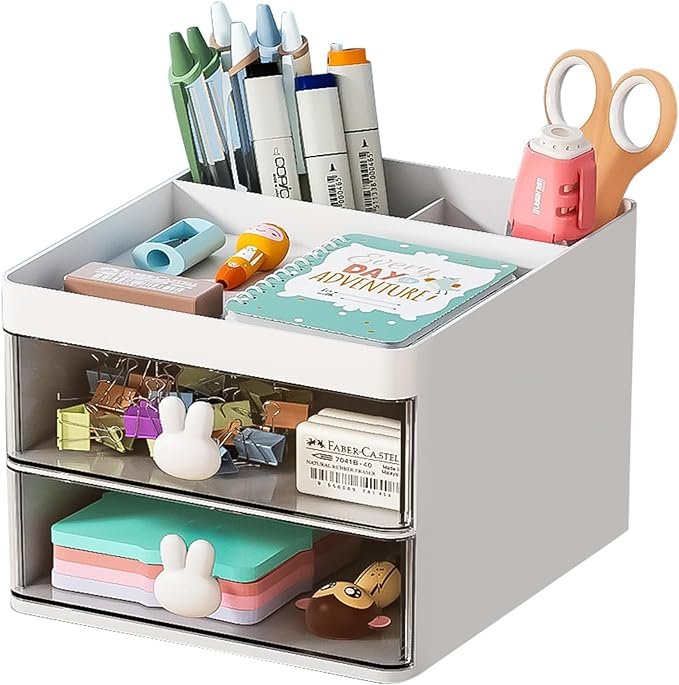 Small Desk Organizer with Drawers