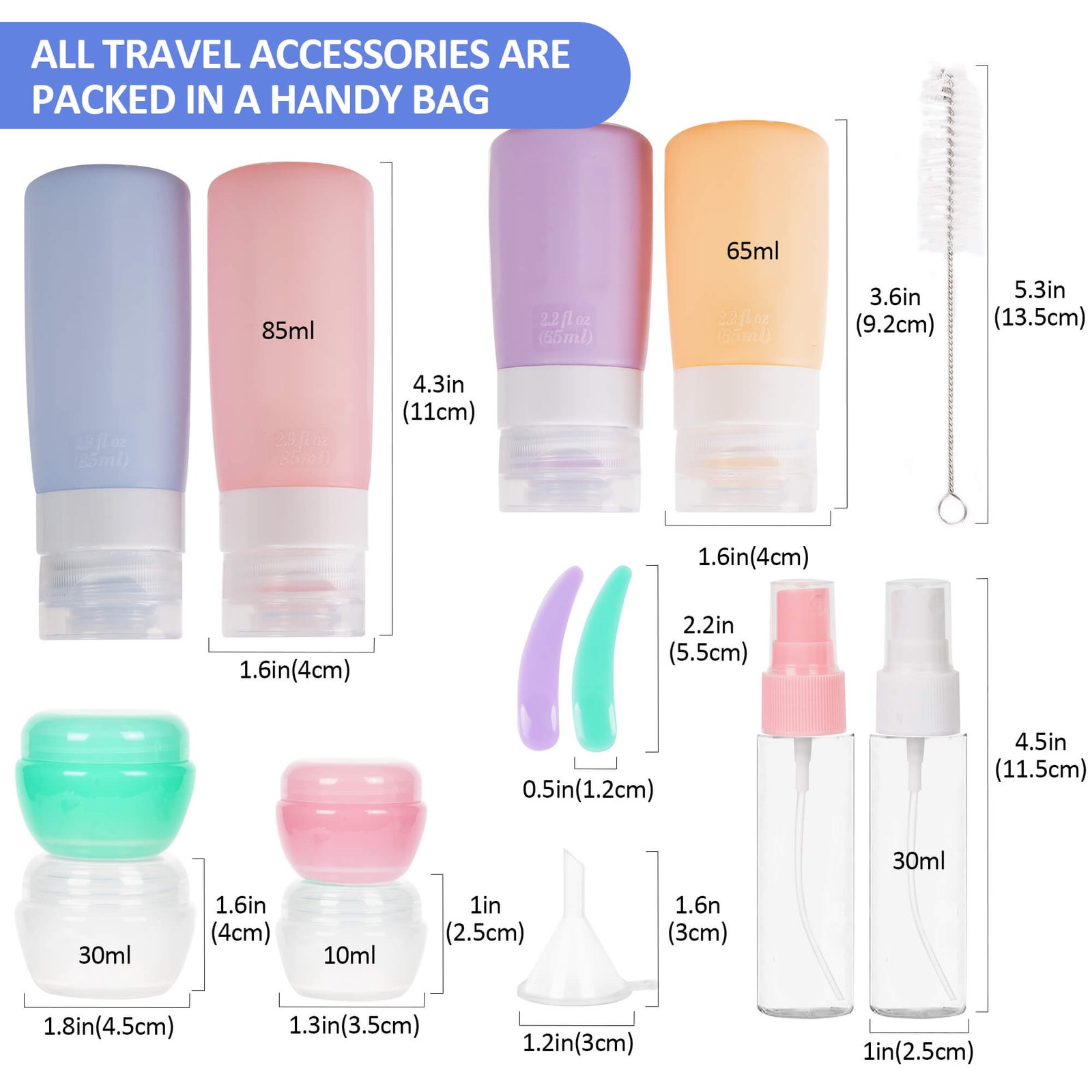 16 Piece Travel Bottle Set