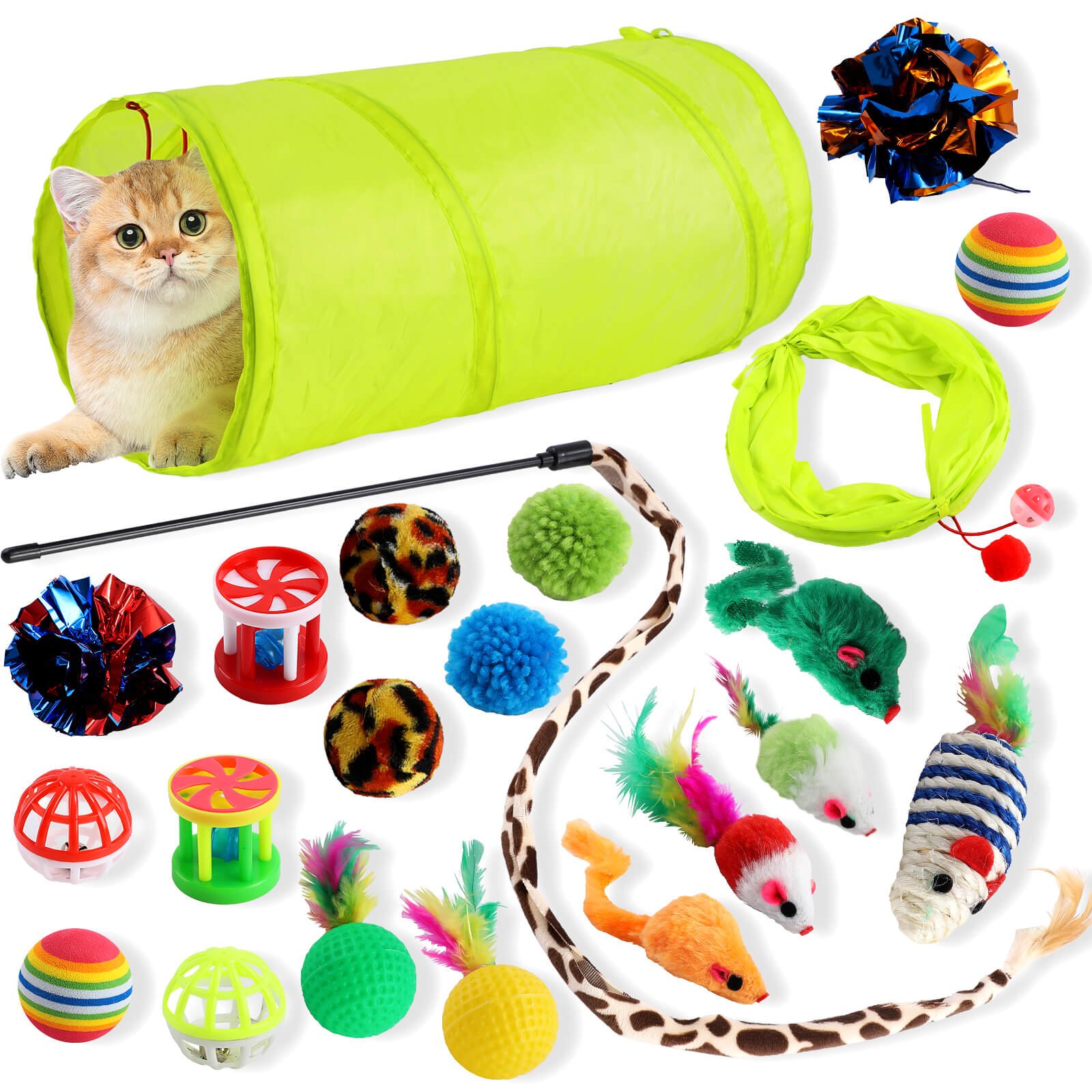 21 Pcs Cat Toys for Indoor
