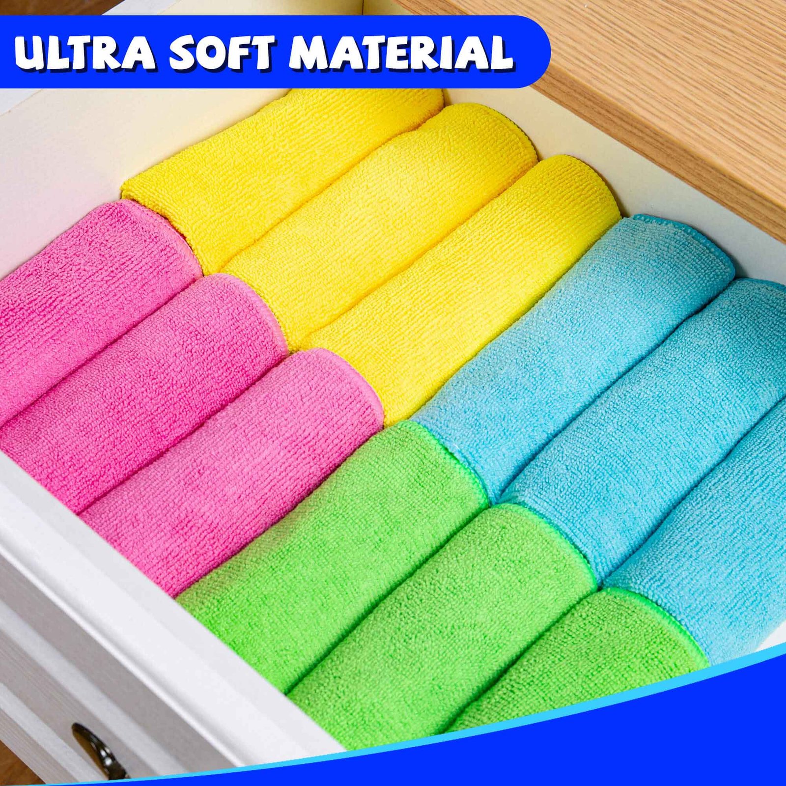Pack of 12 Microfiber Cleaning Cloth