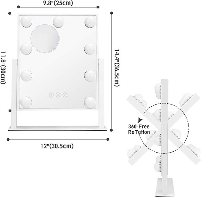 Hollywood Lighted Makeup Mirror