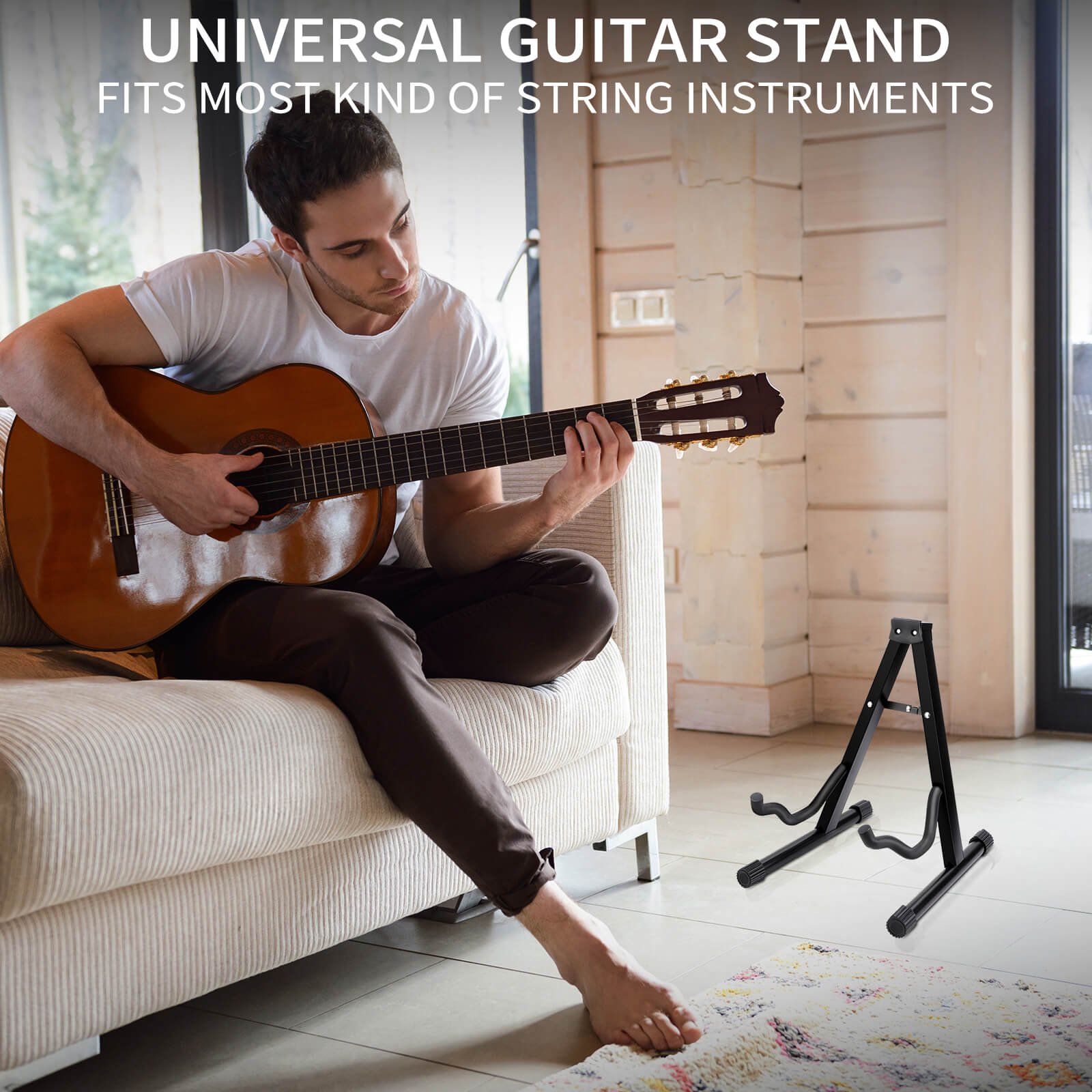 Guitar Stand with Wall Mounted Hook