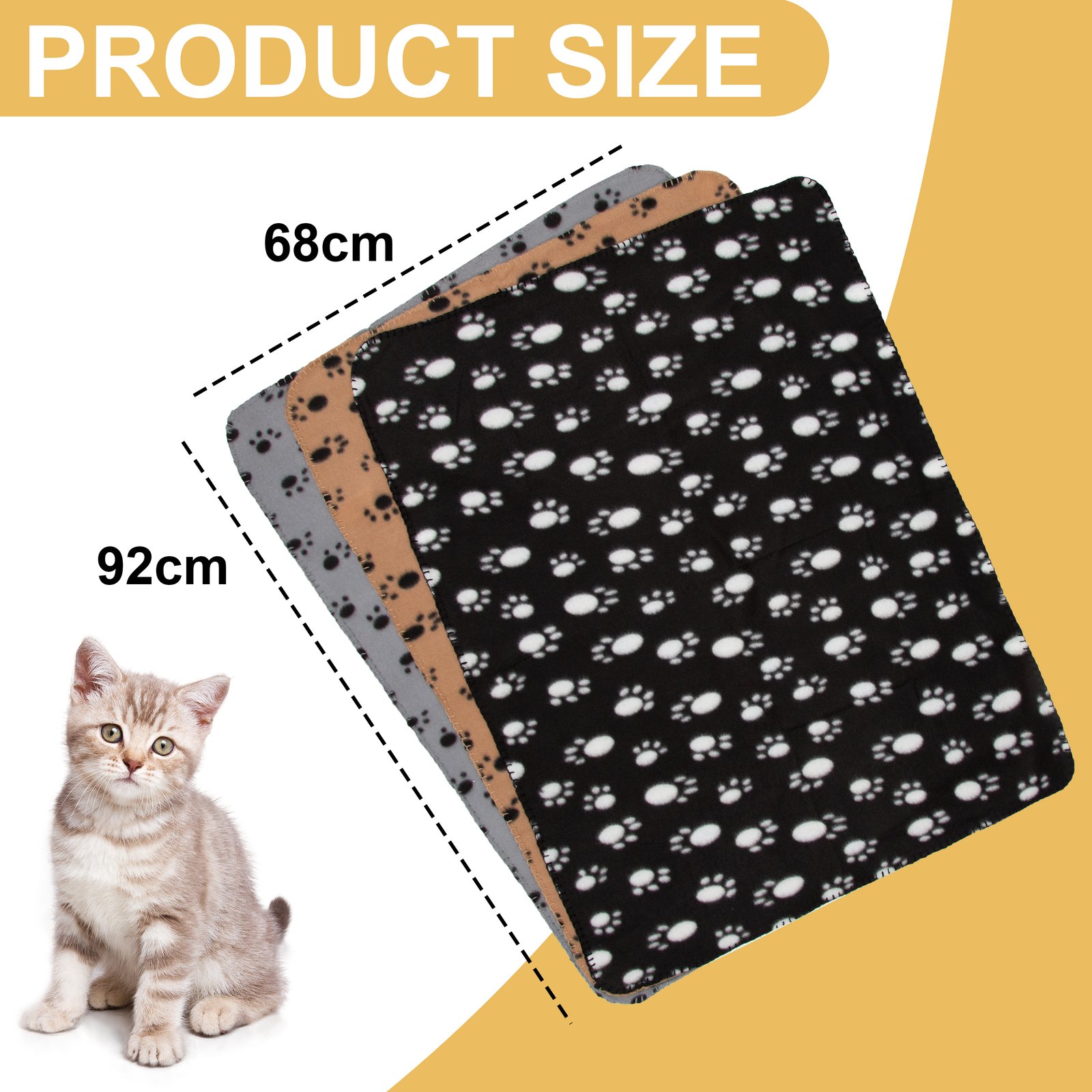 Pack of 3 Large Soft Fleece Pet Blanket